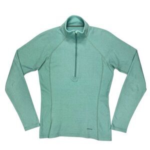 Patagonia Capilene 1/2 Zip Golf Shirt Womens Medium Green Active Athletic Top